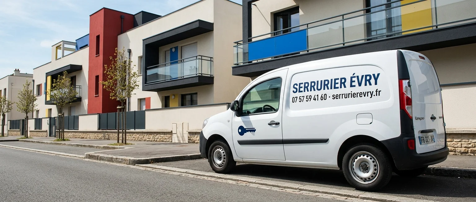 Véhicule Serrurier Évry avec coordonnées